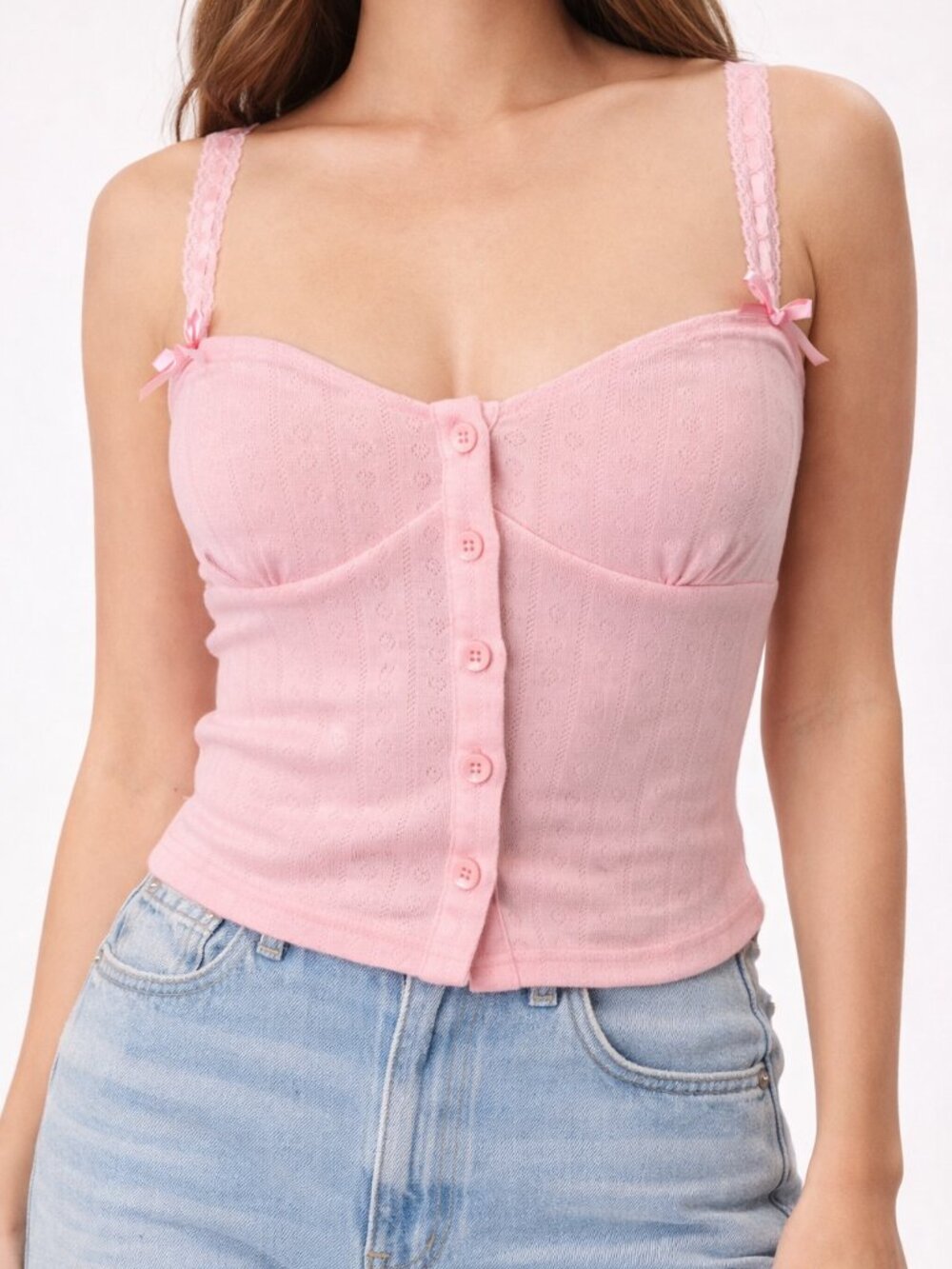 NWT Lulus Ribbed Knit Bustier Top Pink L